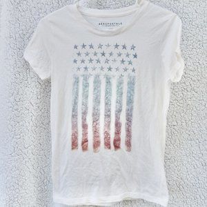 Aeropostale Red White & Blue Star Flag T shirt Super Soft